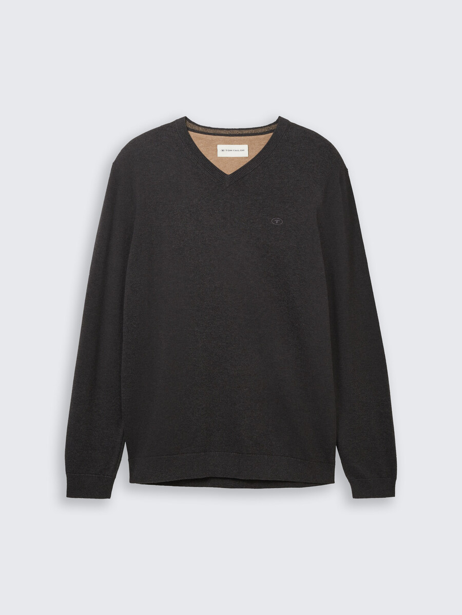 pull en maille à col en v