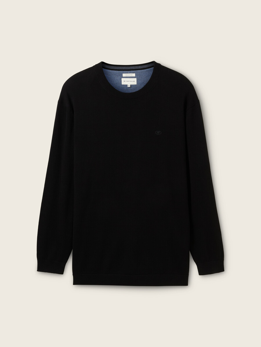 pull en maille grande taille avec logo brodé