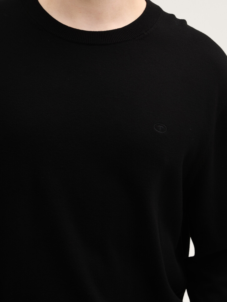 pull en maille grande taille avec logo brodé