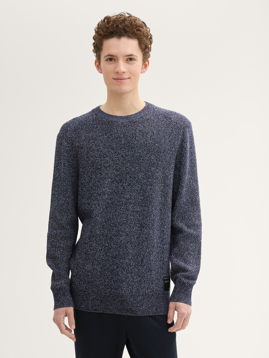 pull en maille à laspect chiné
