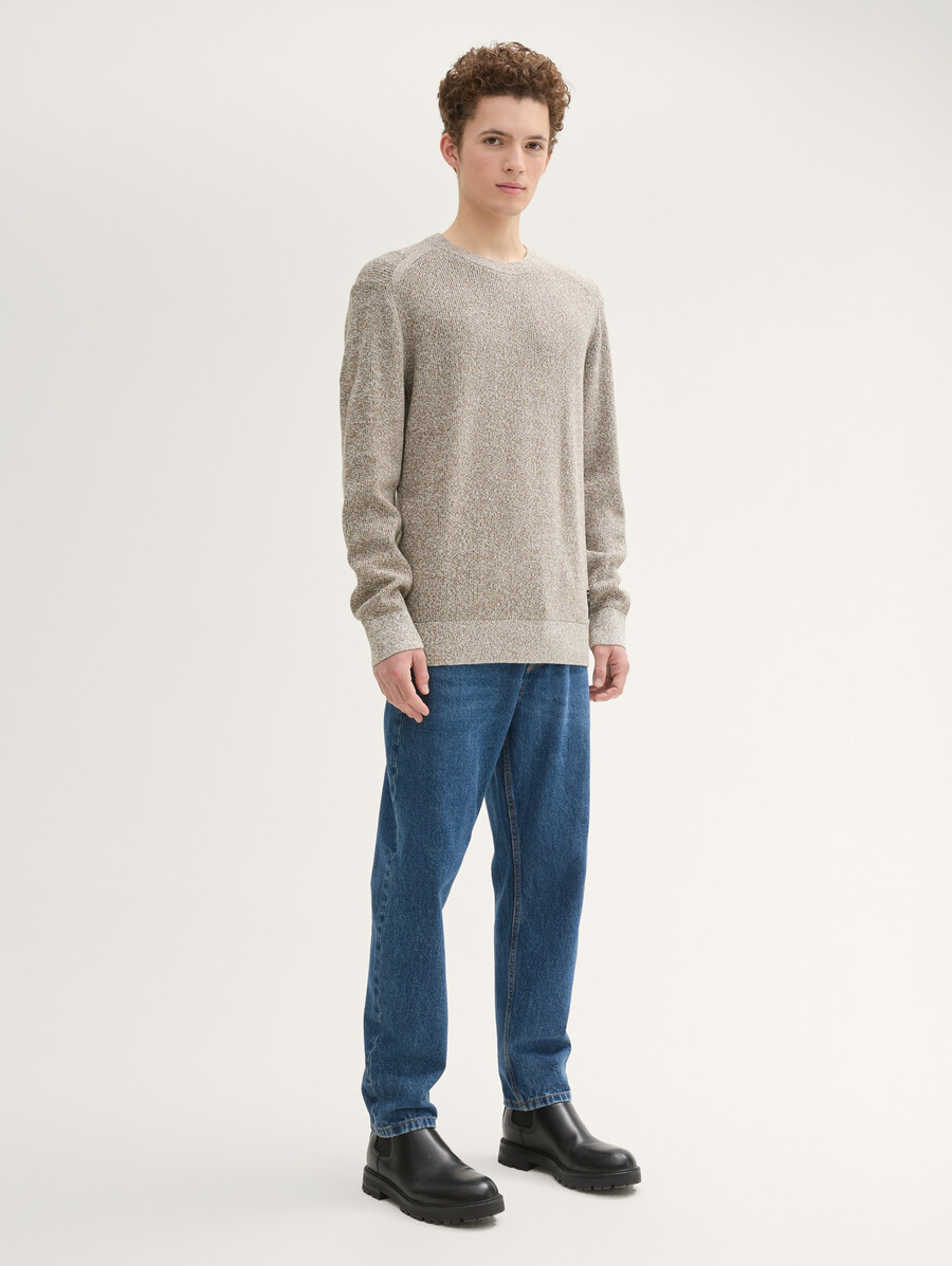 pull en maille à laspect chiné