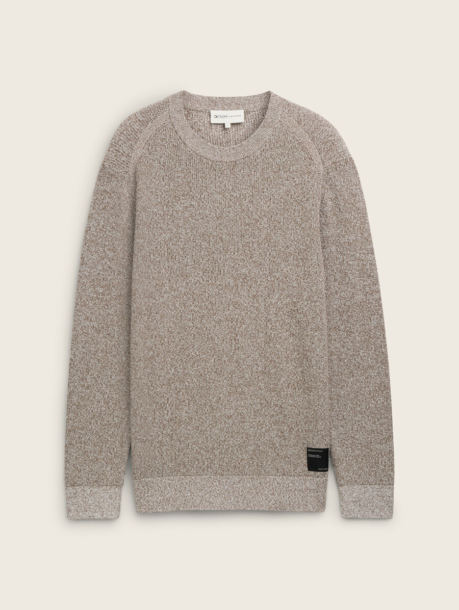 pull en maille à laspect chiné