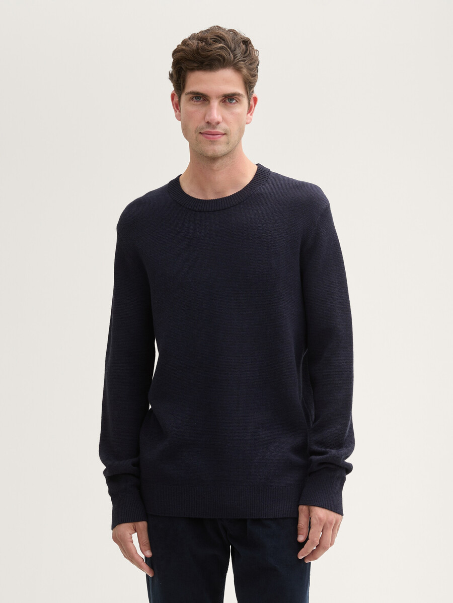 pull texturé en laine comfort