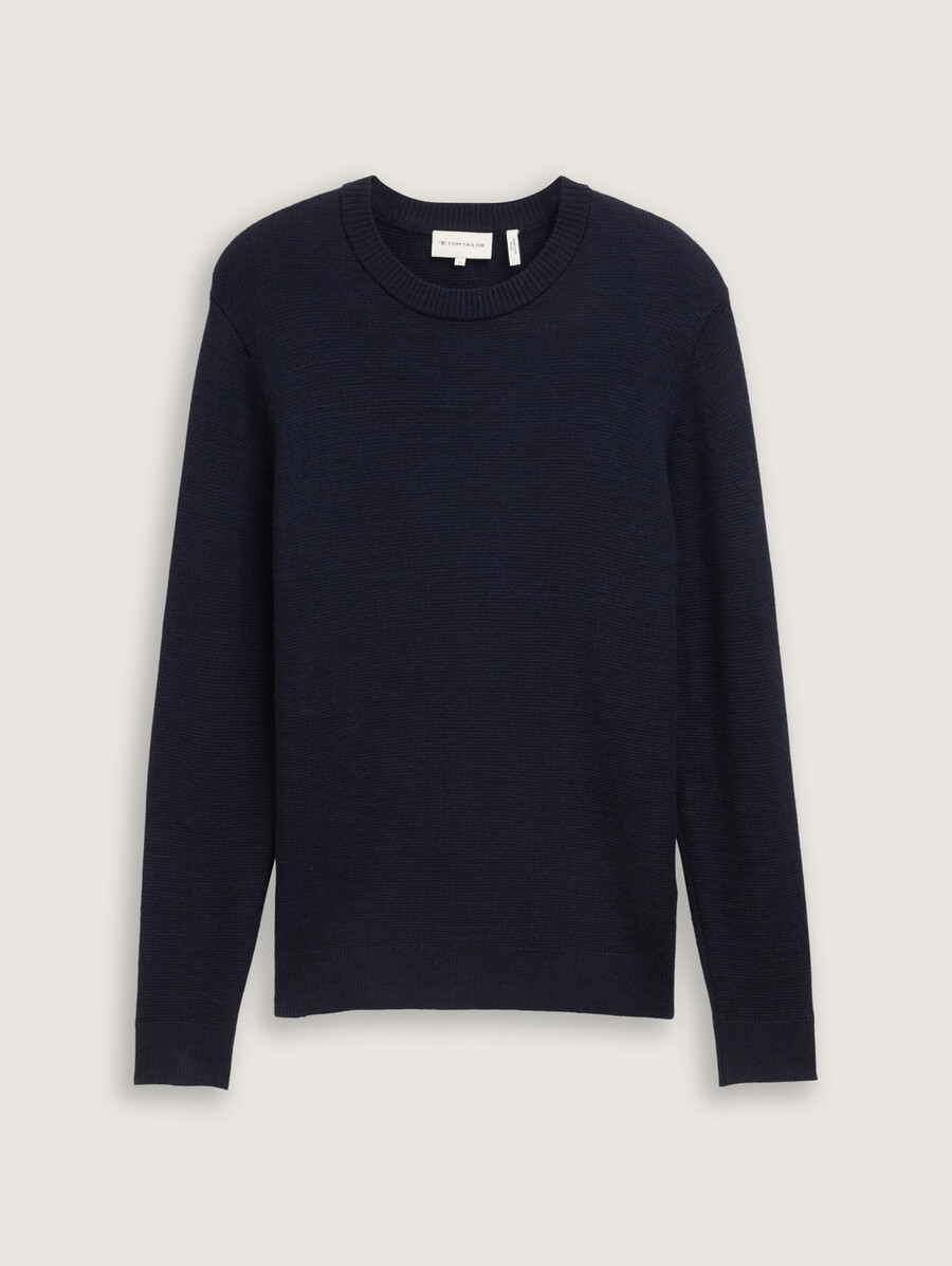 pull texturé en laine comfort