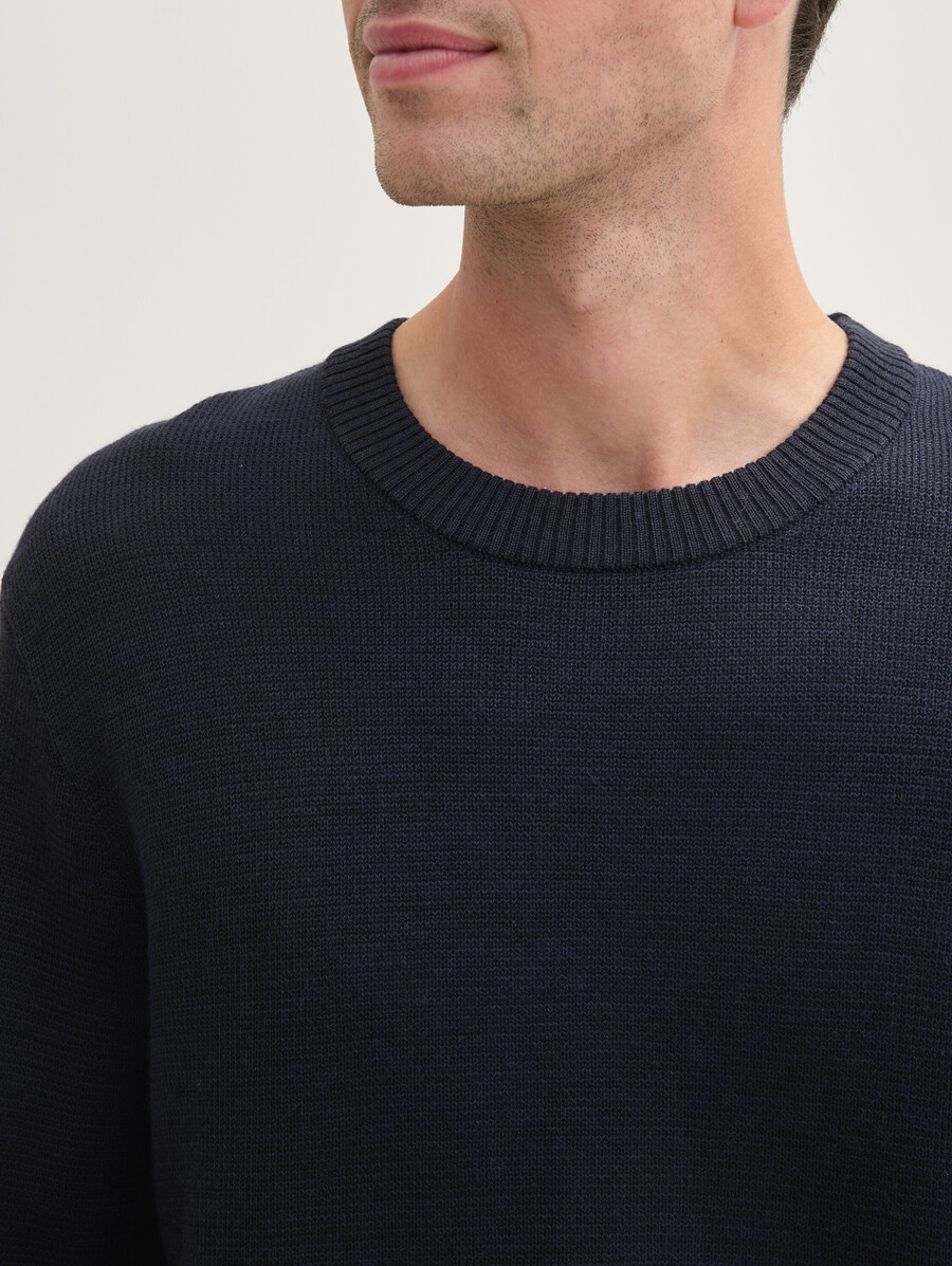 pull texturé en laine comfort