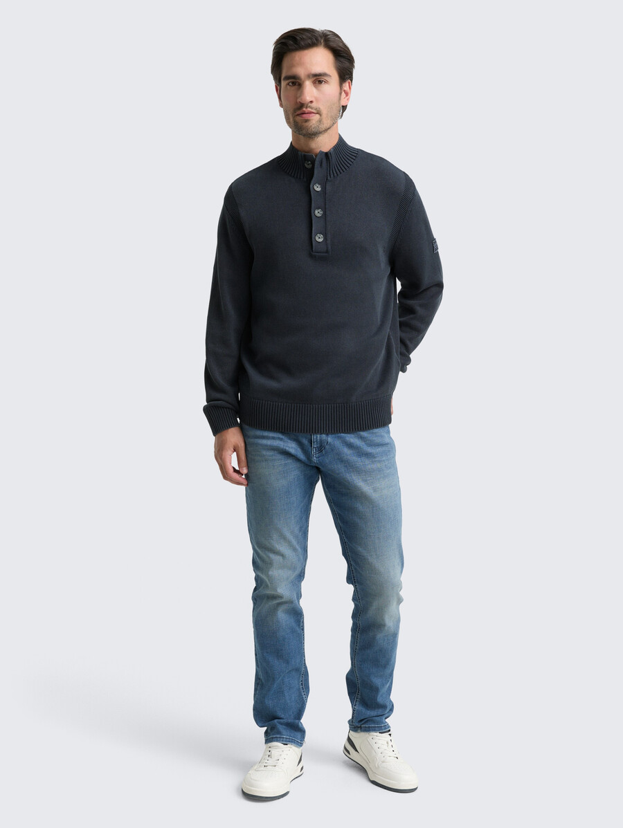 pull en maille troyer aspect coton délavé