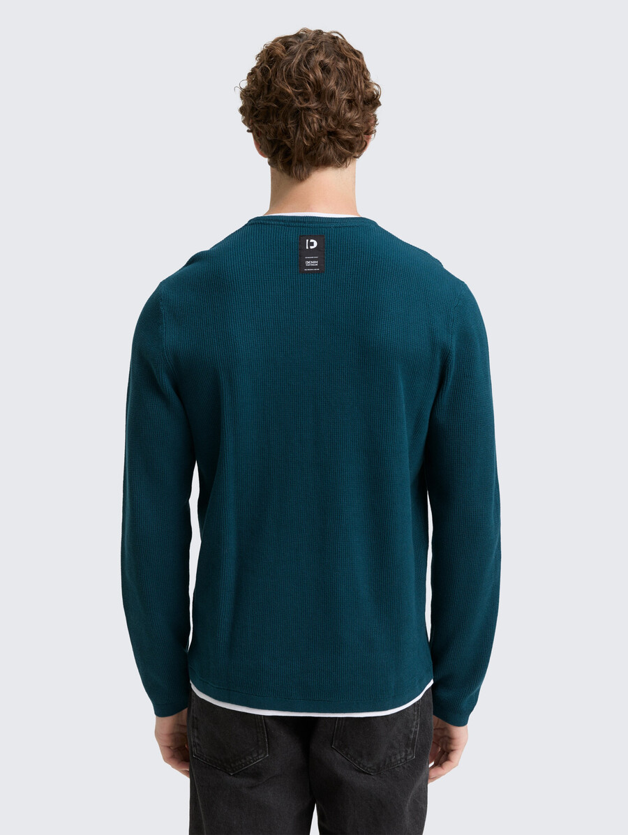 pull tricoté 2 en 1 en coton