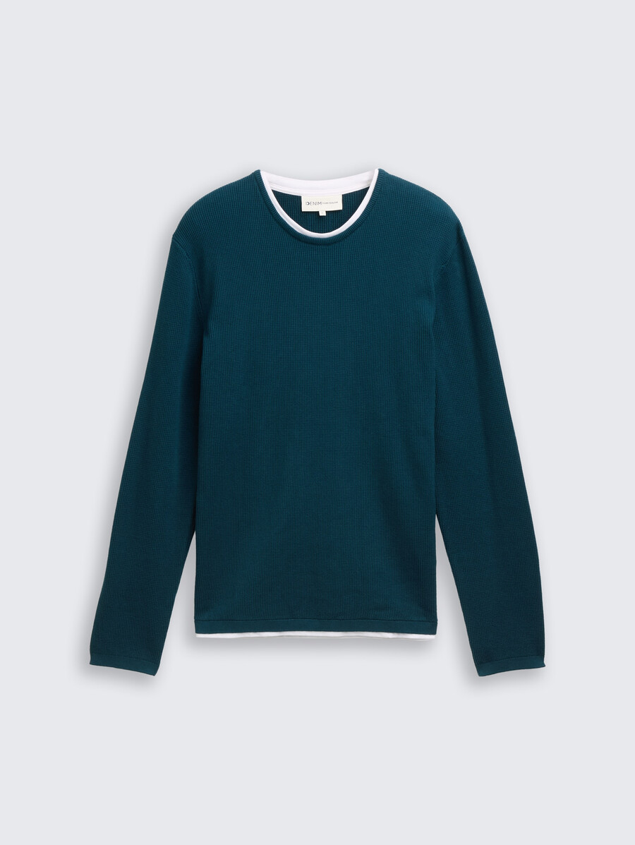 pull tricoté 2 en 1 en coton