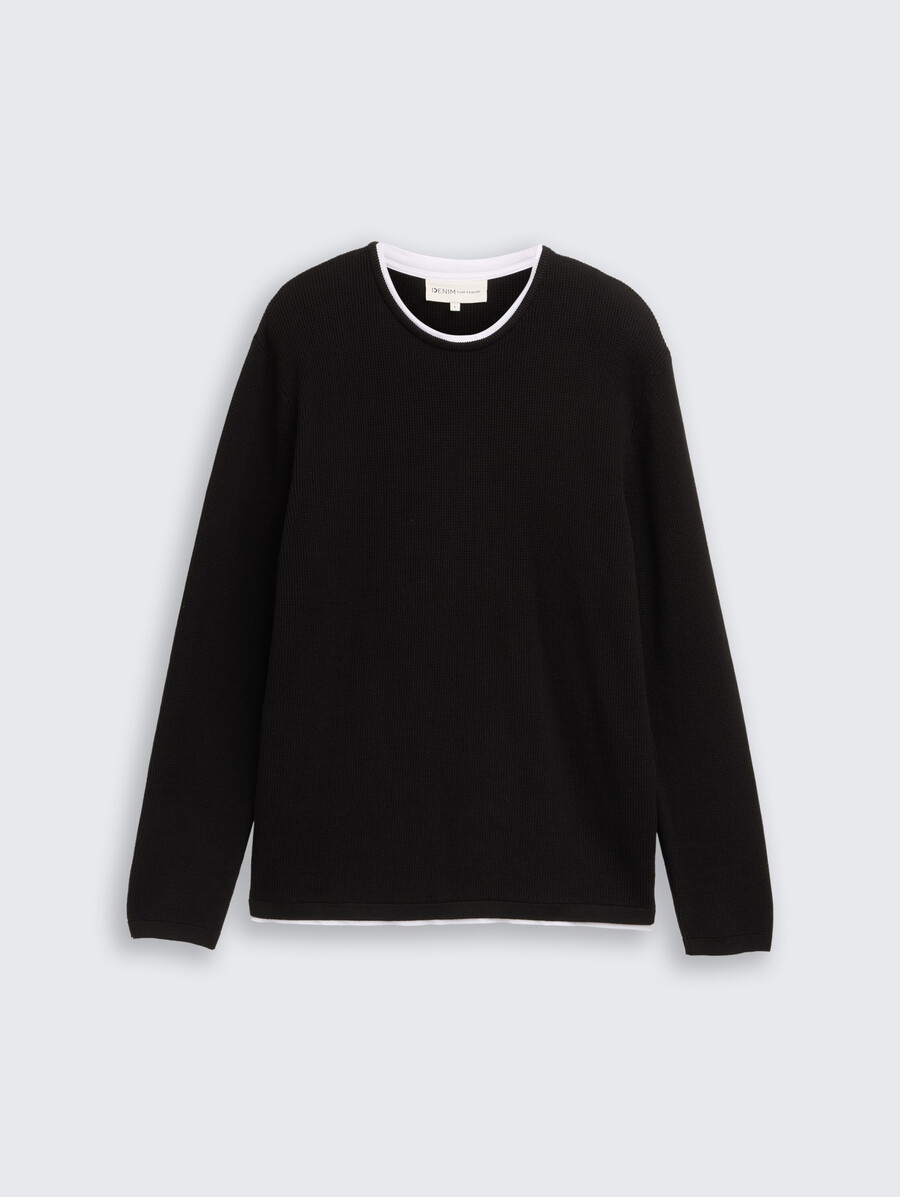 pull tricoté 2 en 1 en coton