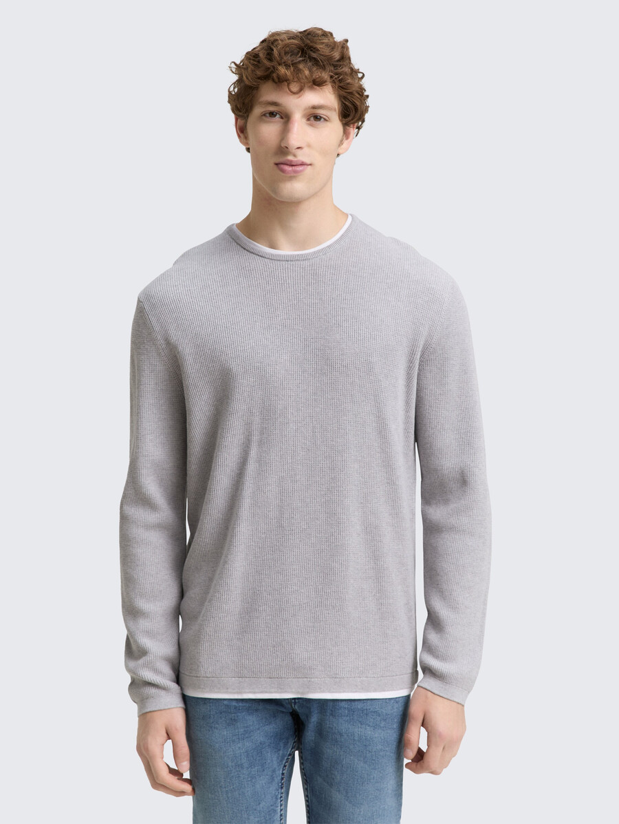 pull tricoté 2 en 1 en coton