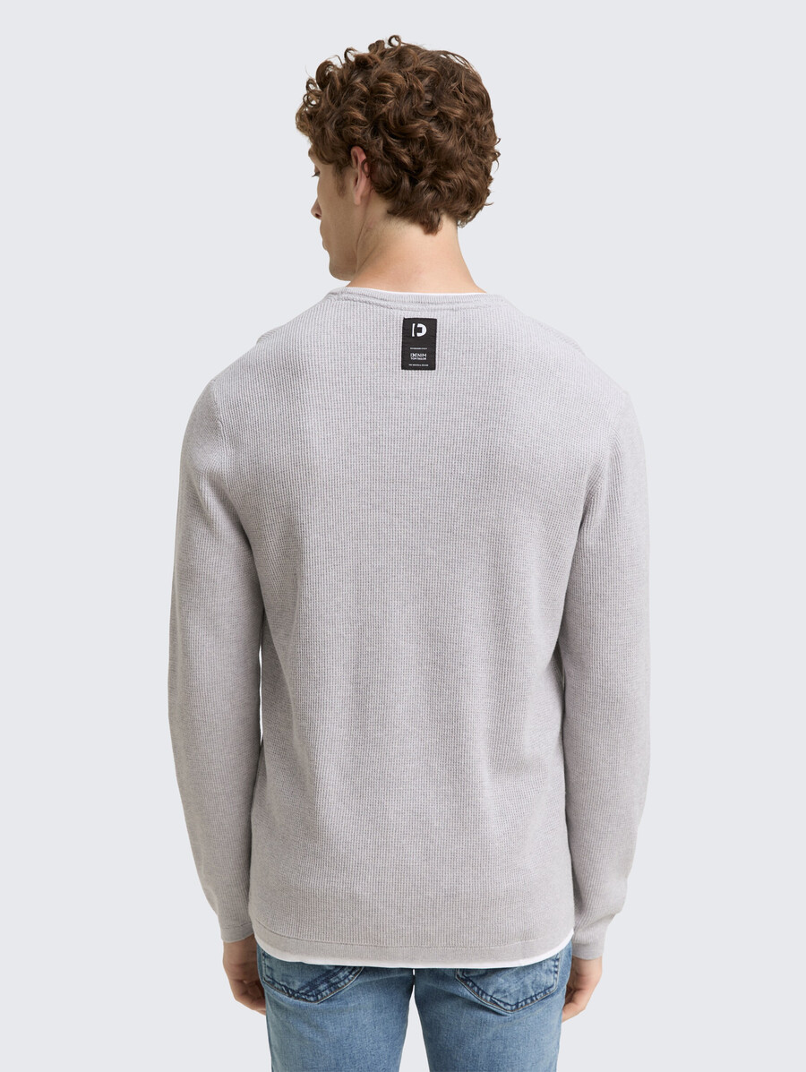 pull tricoté 2 en 1 en coton