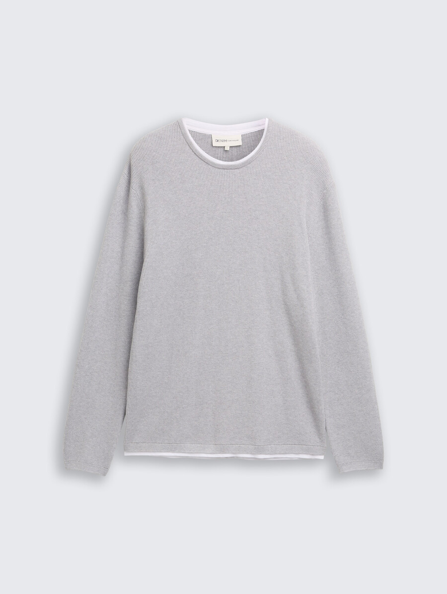 pull tricoté 2 en 1 en coton