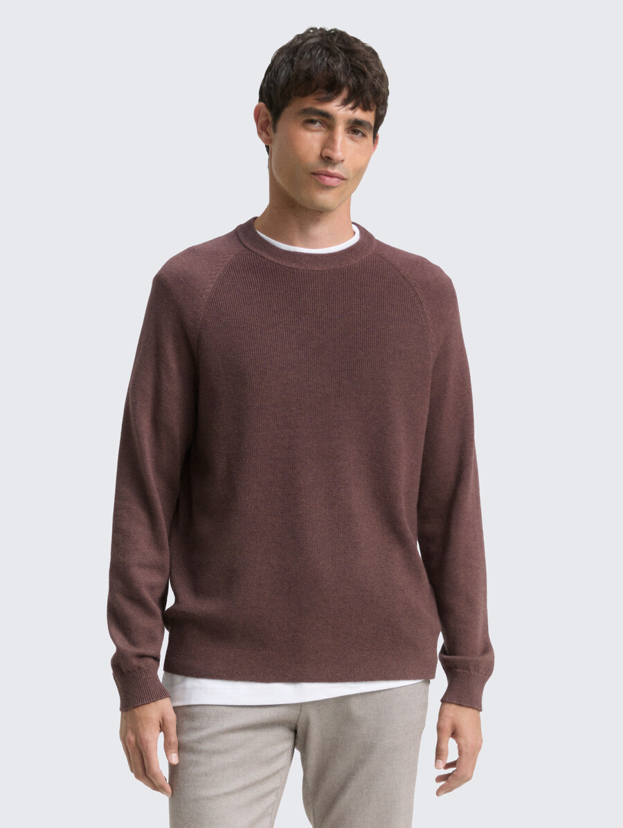 pull tricoté avec teneur en laine