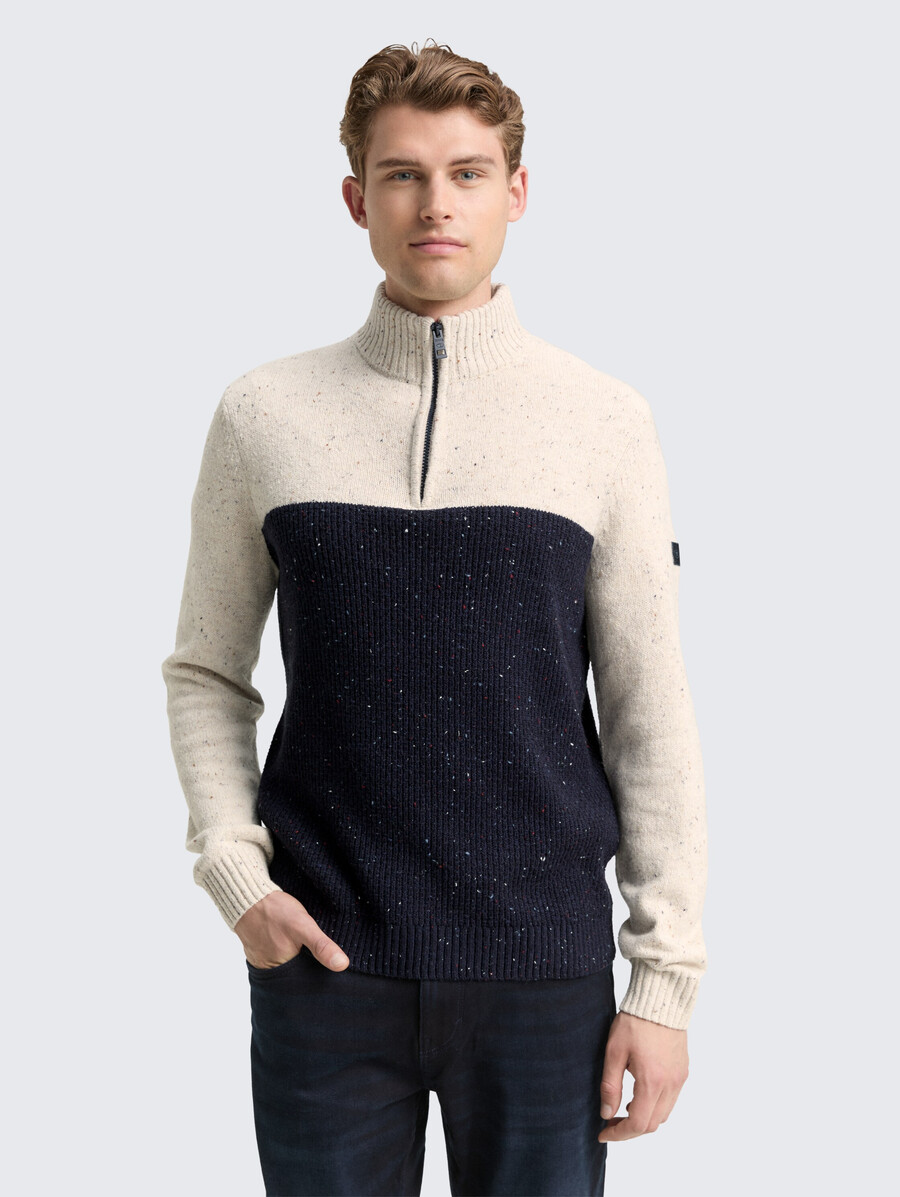 pull en maille troyer aux textures variées