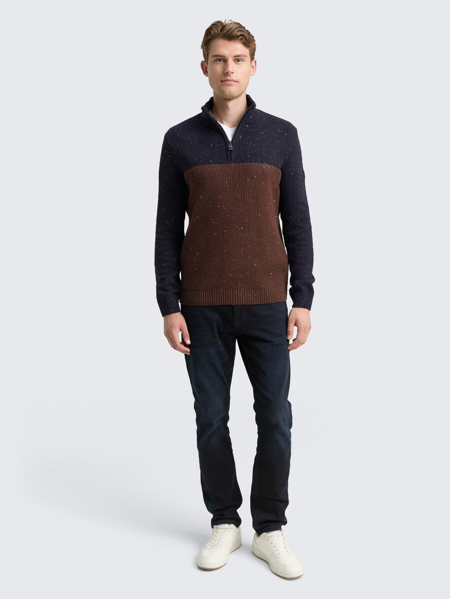 pull en maille troyer aux textures variées