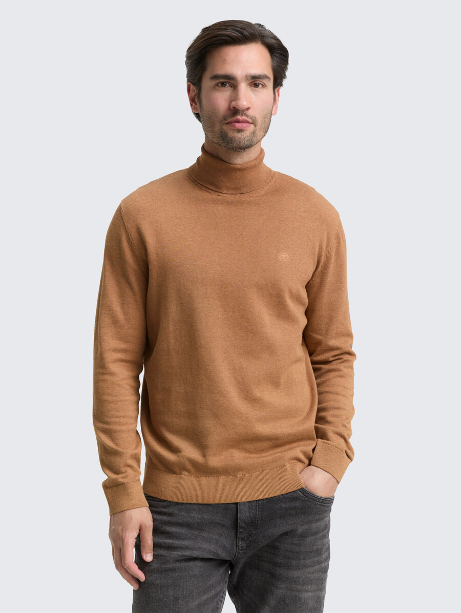 pull à col roulé en coton