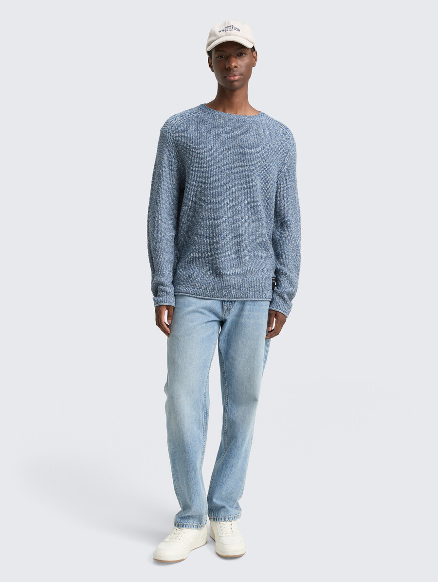 pull en maille à laspect chiné