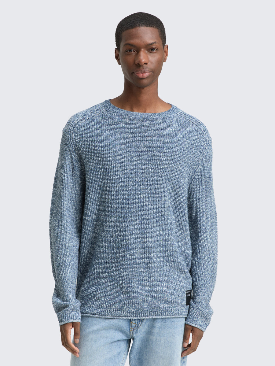 pull en maille à laspect chiné