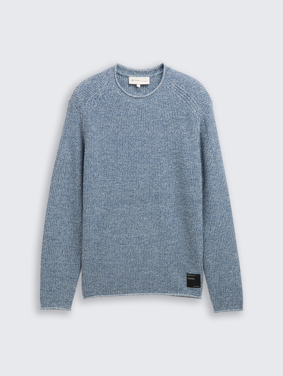 pull en maille à laspect chiné