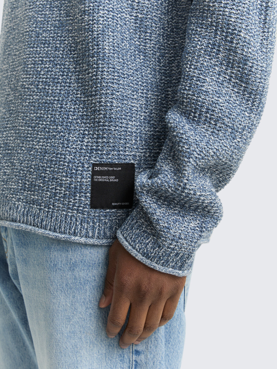 pull en maille à laspect chiné