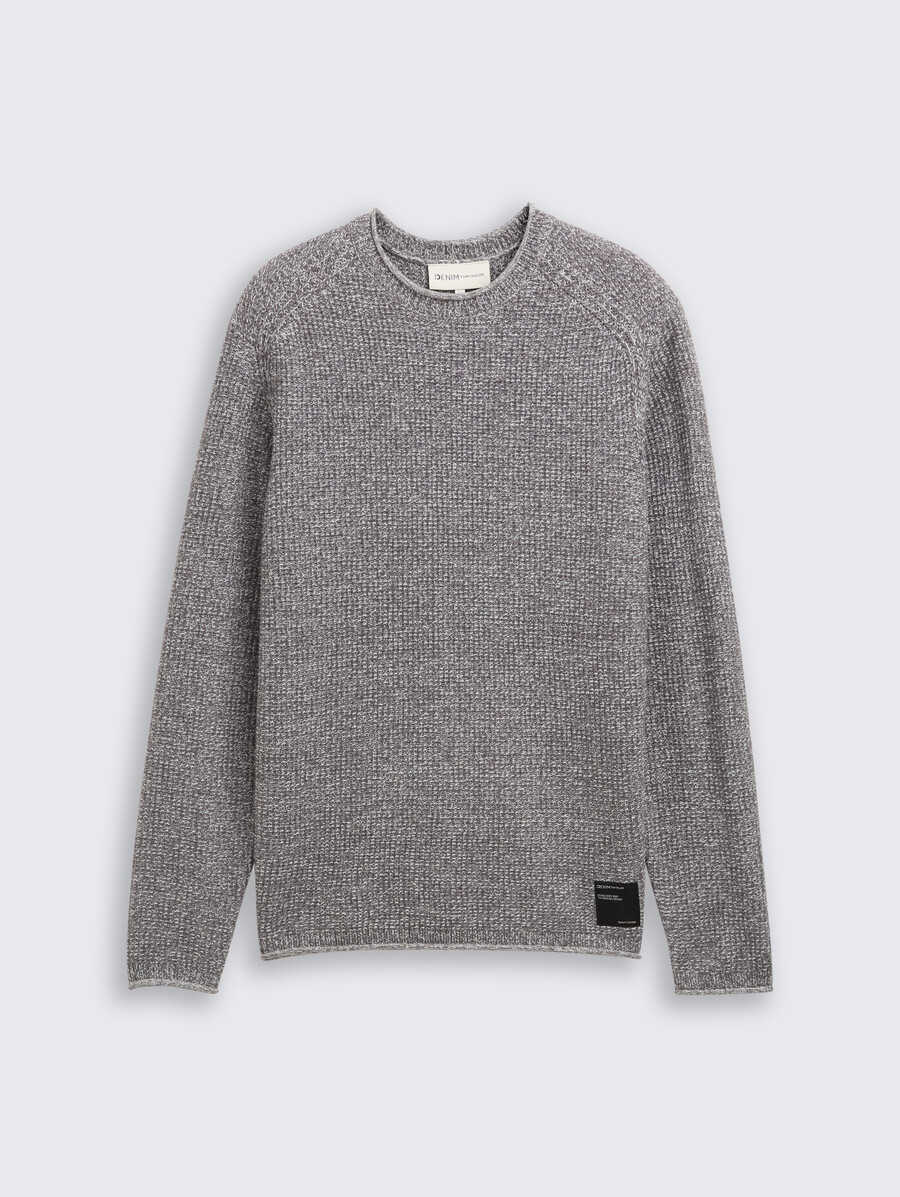 pull en maille à laspect chiné
