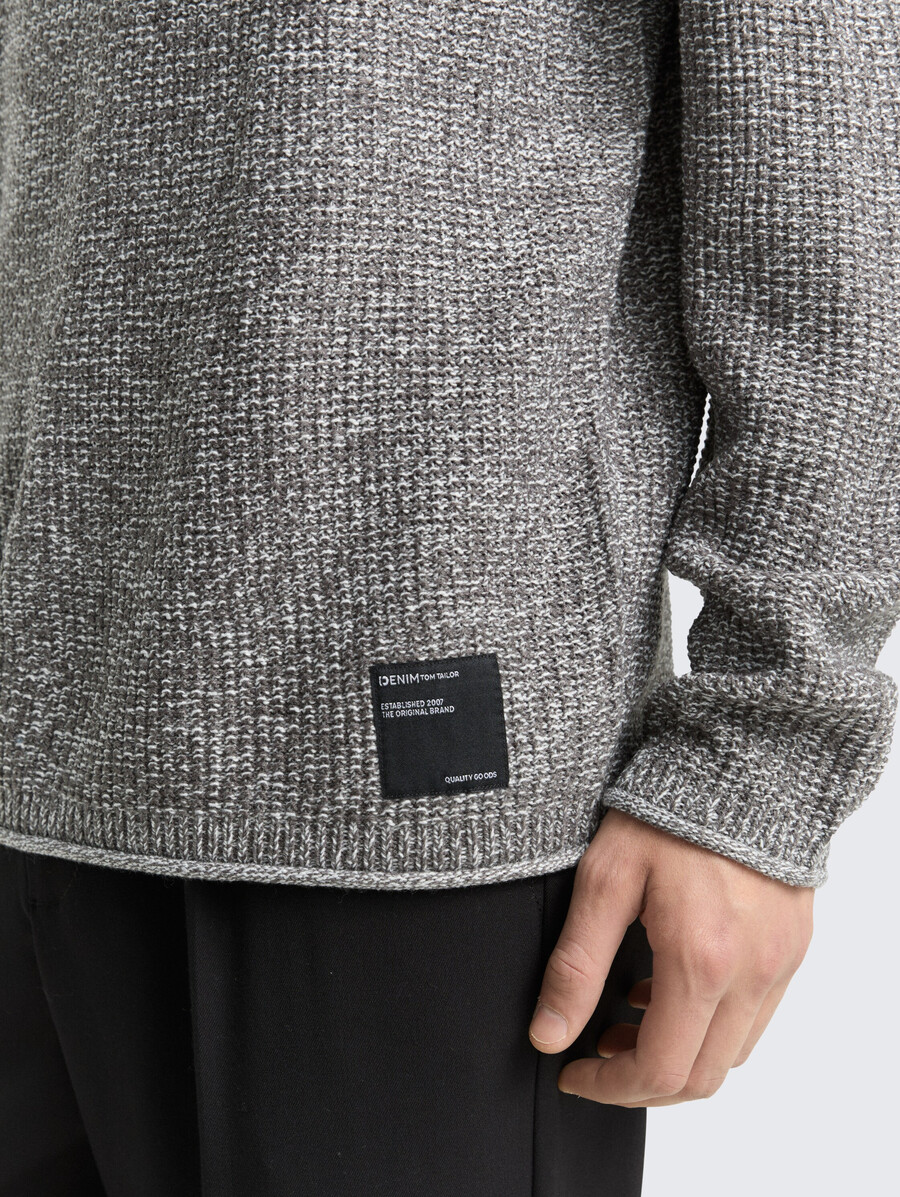 pull en maille à laspect chiné