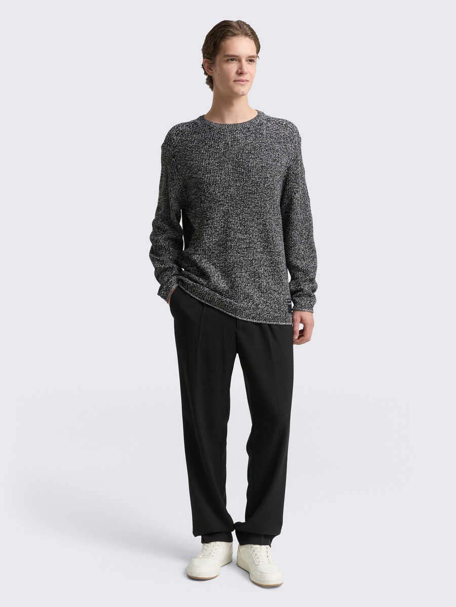 pull en maille à laspect chiné