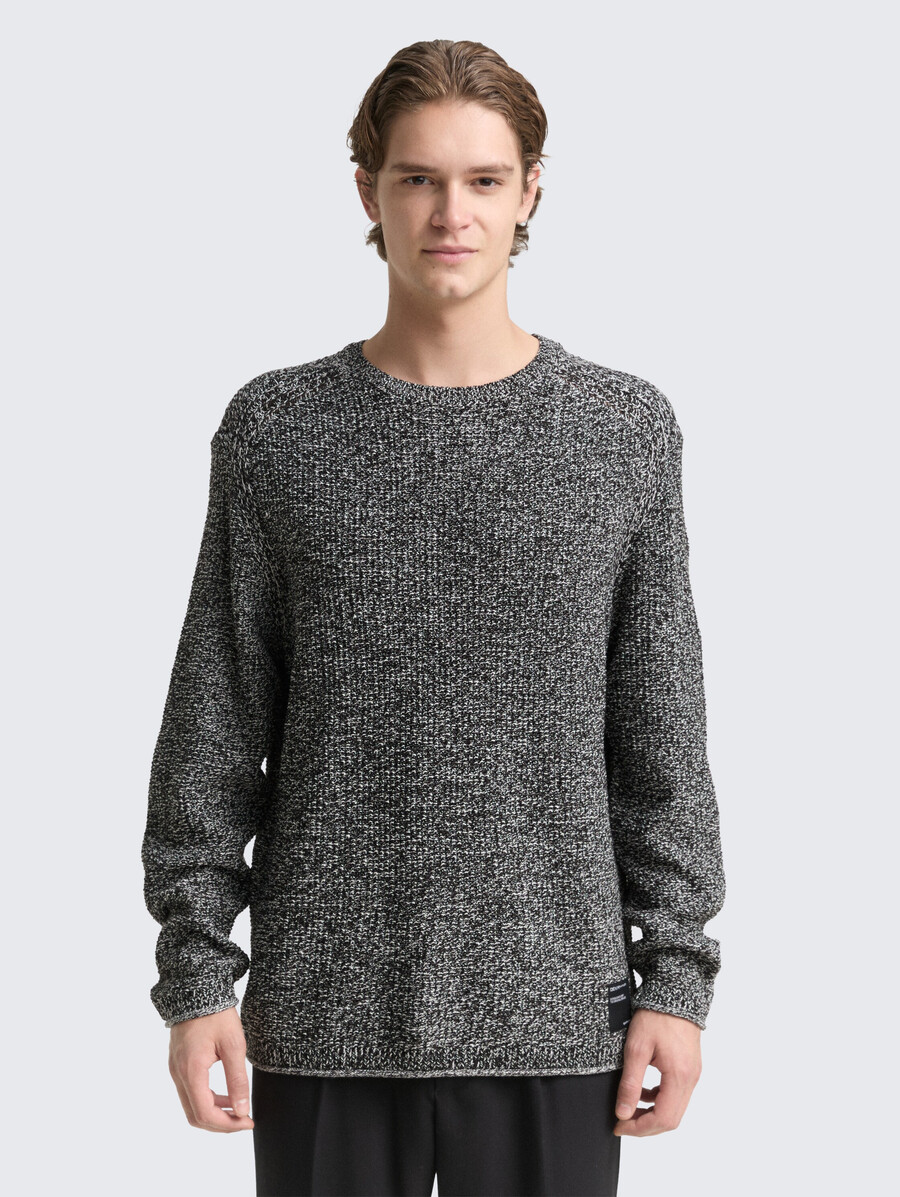 pull en maille à laspect chiné