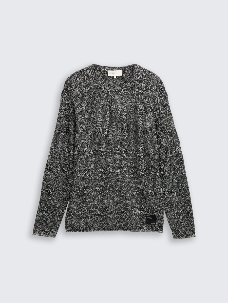 pull en maille à laspect chiné