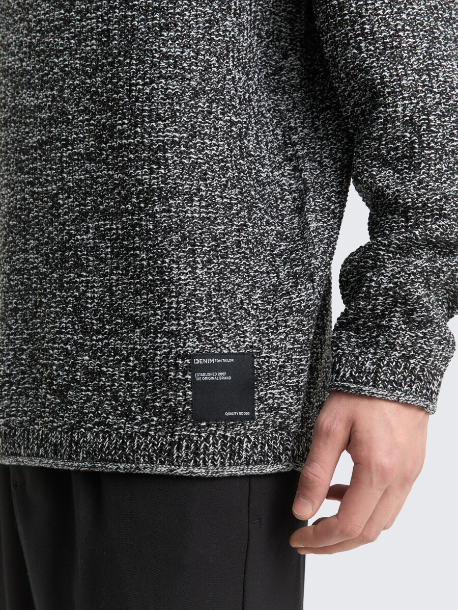 pull en maille à laspect chiné