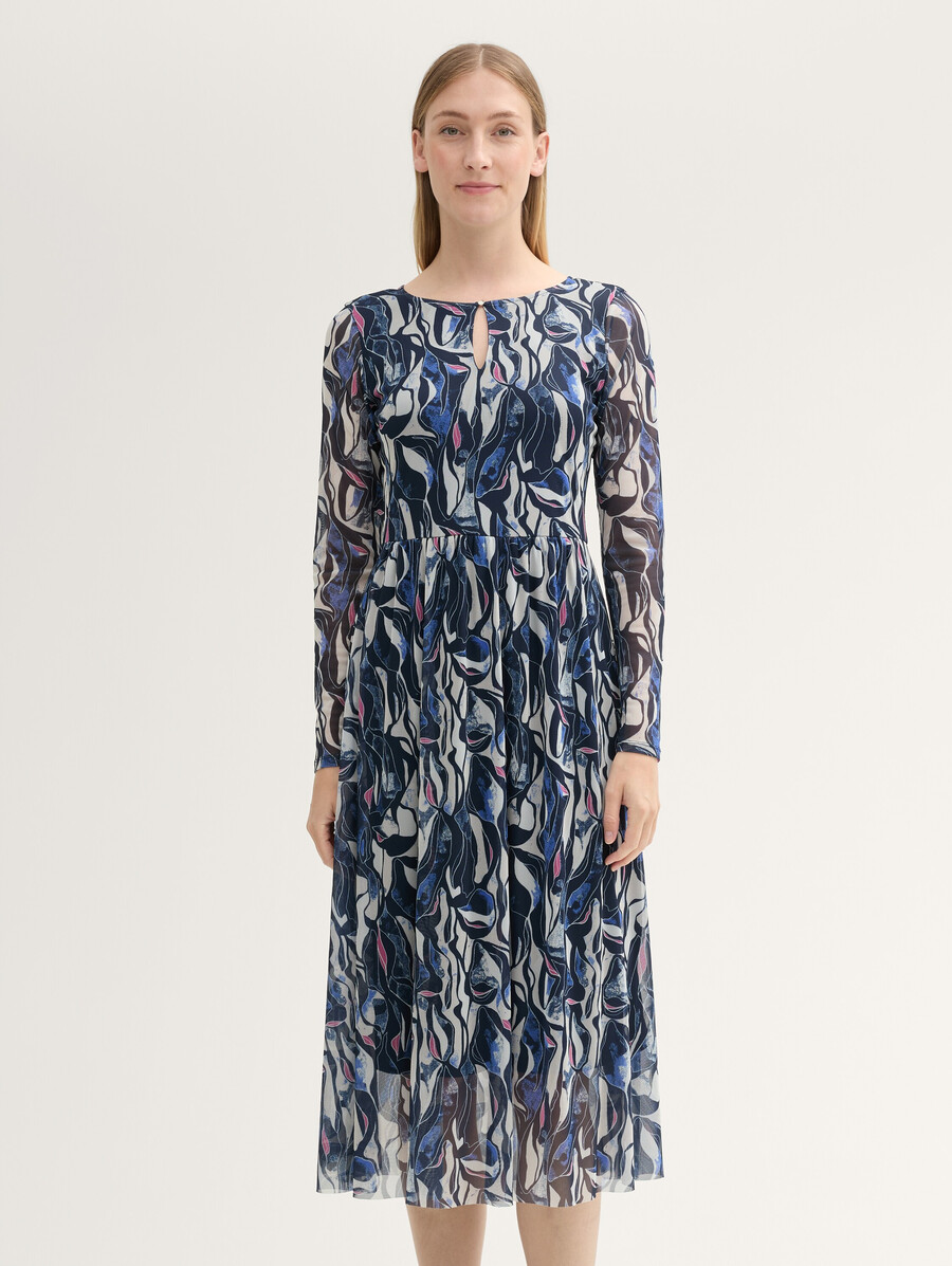 robe midi en maille à motifs
