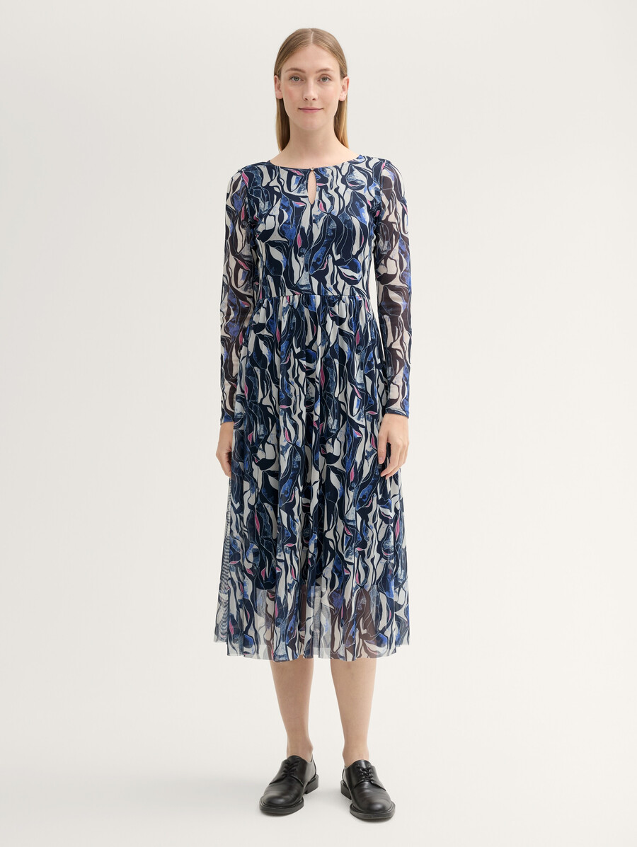 robe midi en maille à motifs