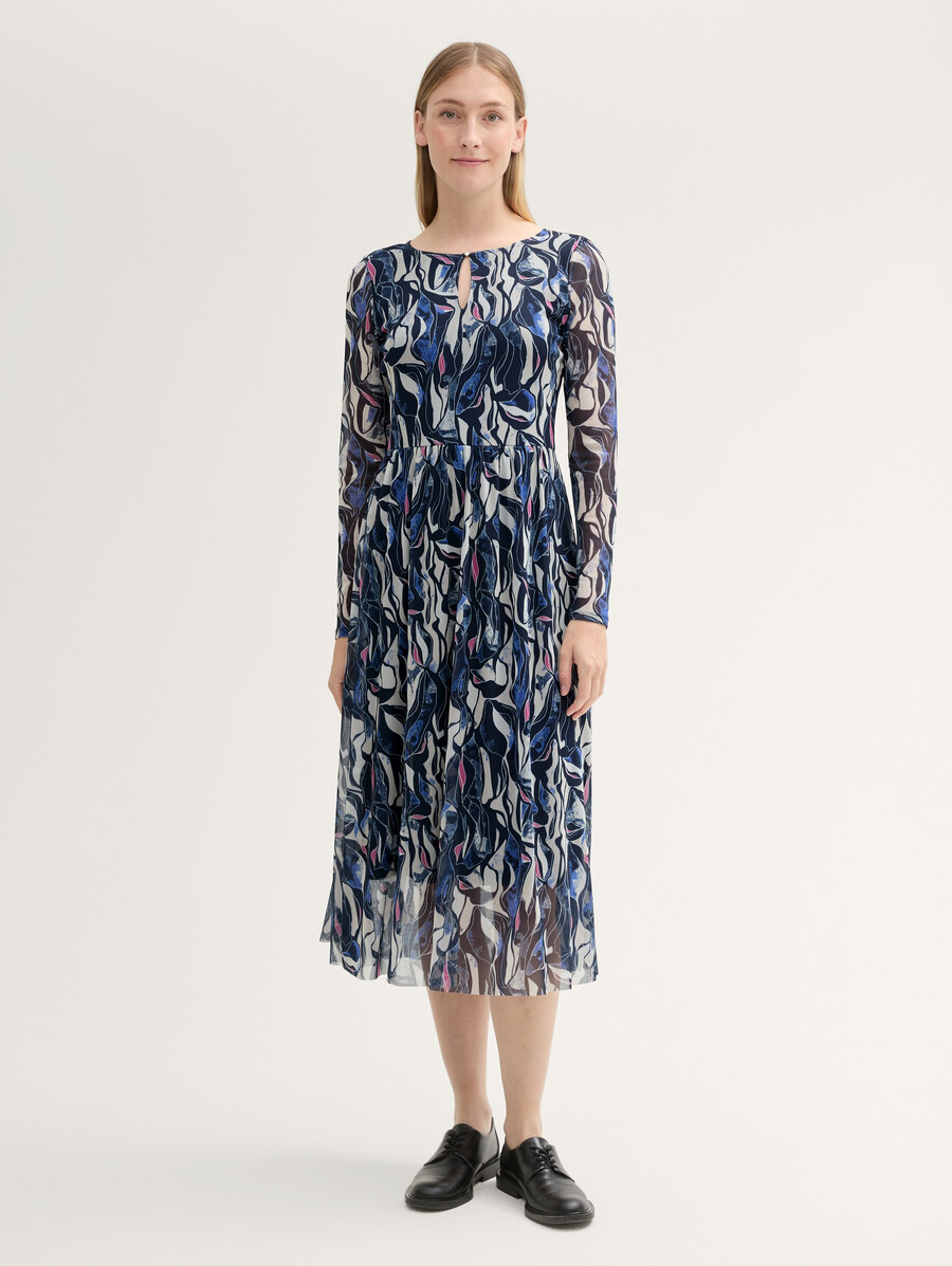 robe midi en maille à motifs