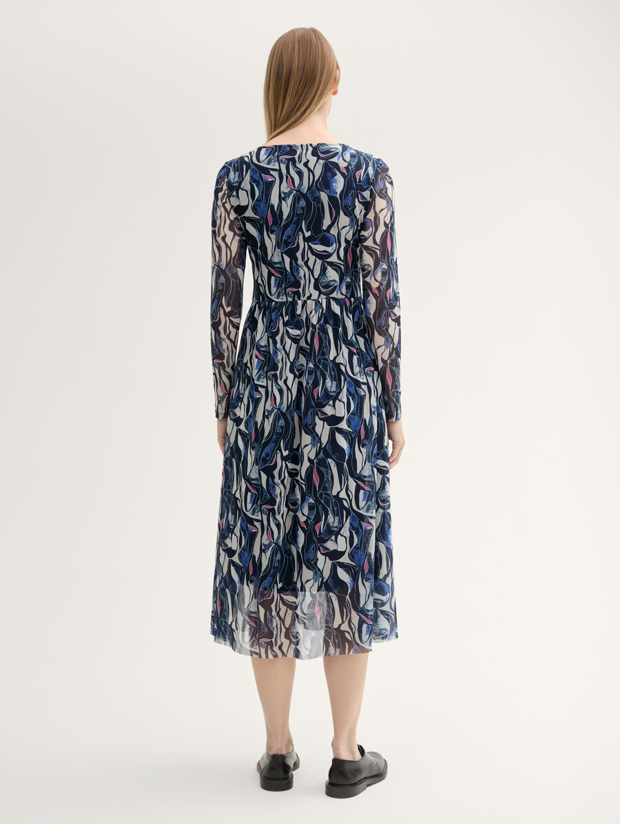 robe midi en maille à motifs