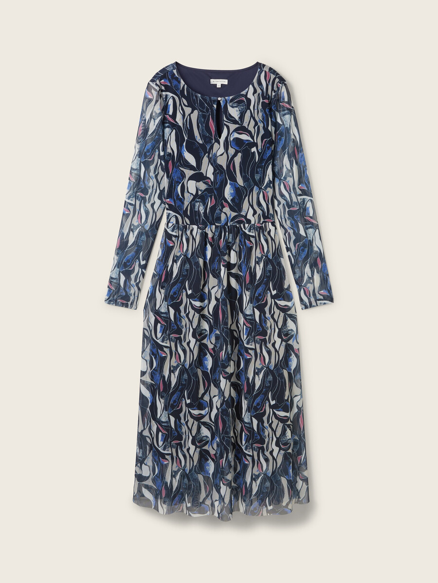 robe midi en maille à motifs