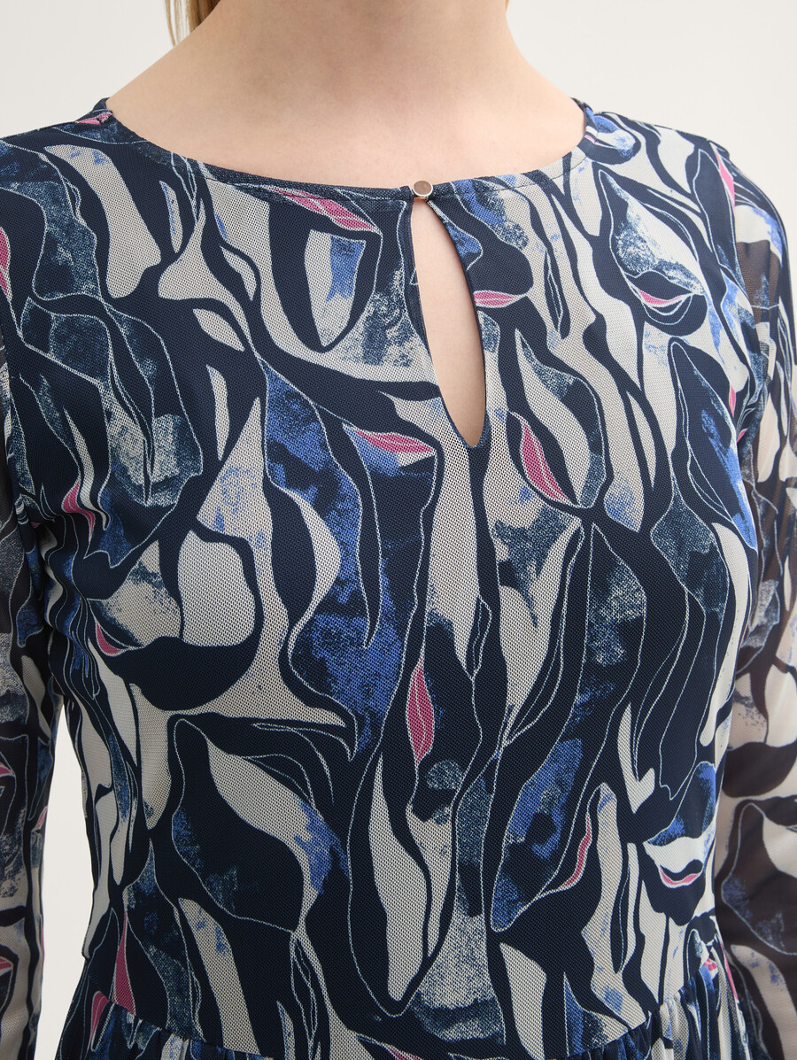 robe midi en maille à motifs