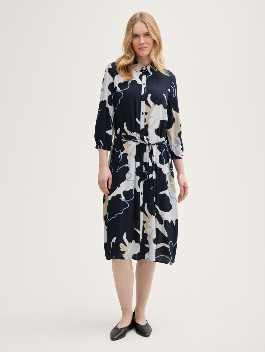 robe blouse midi avec ceinture