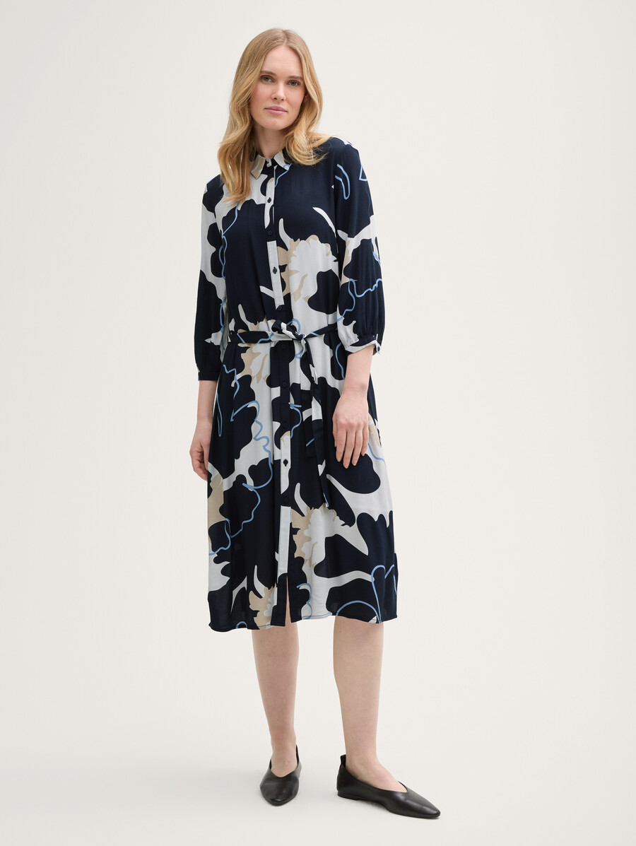 robe blouse midi avec ceinture