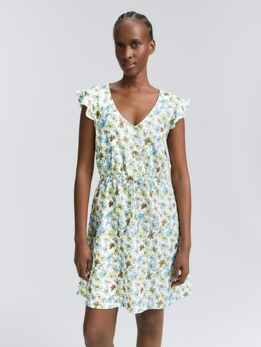 robe courte à motifs