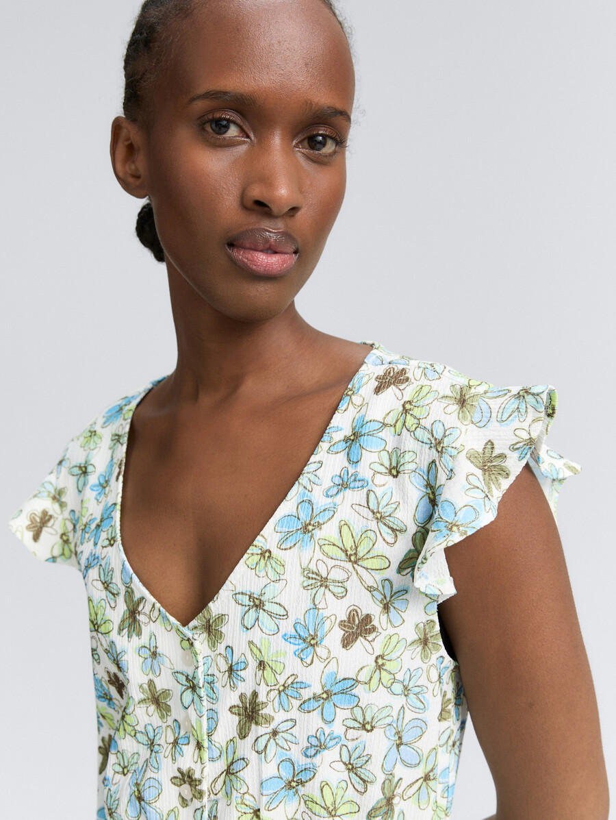 robe courte à motifs