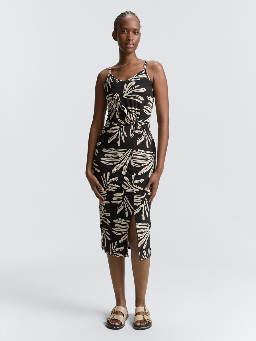 robe midi à bretelles avec détail torsadé
