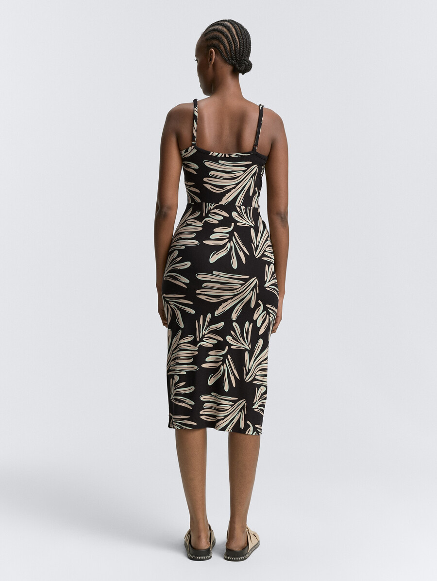 robe midi à bretelles avec détail torsadé