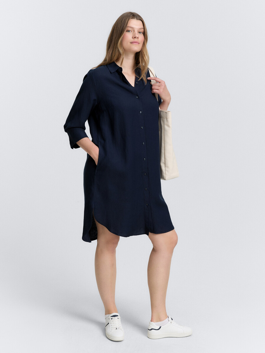 robe-blouse grande taille en lin