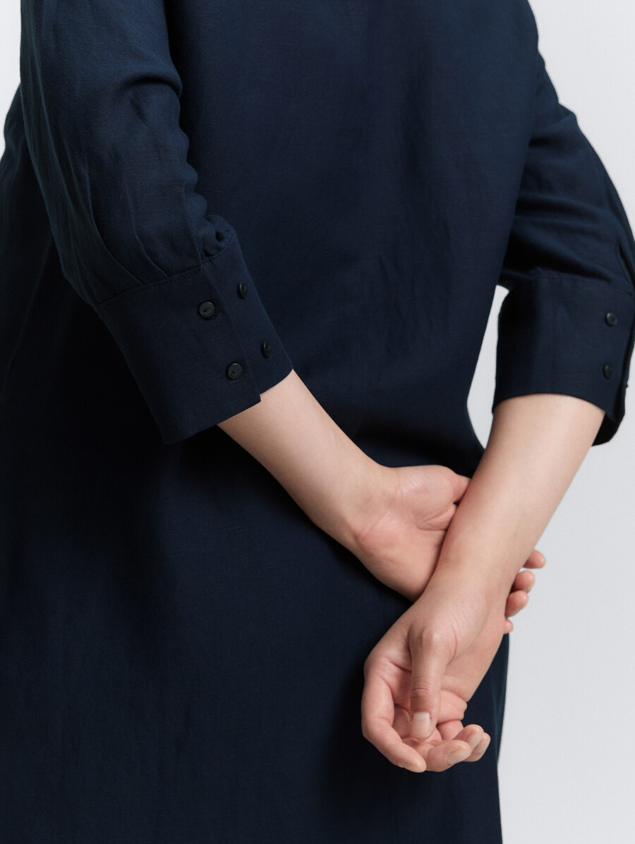 robe-blouse grande taille en lin