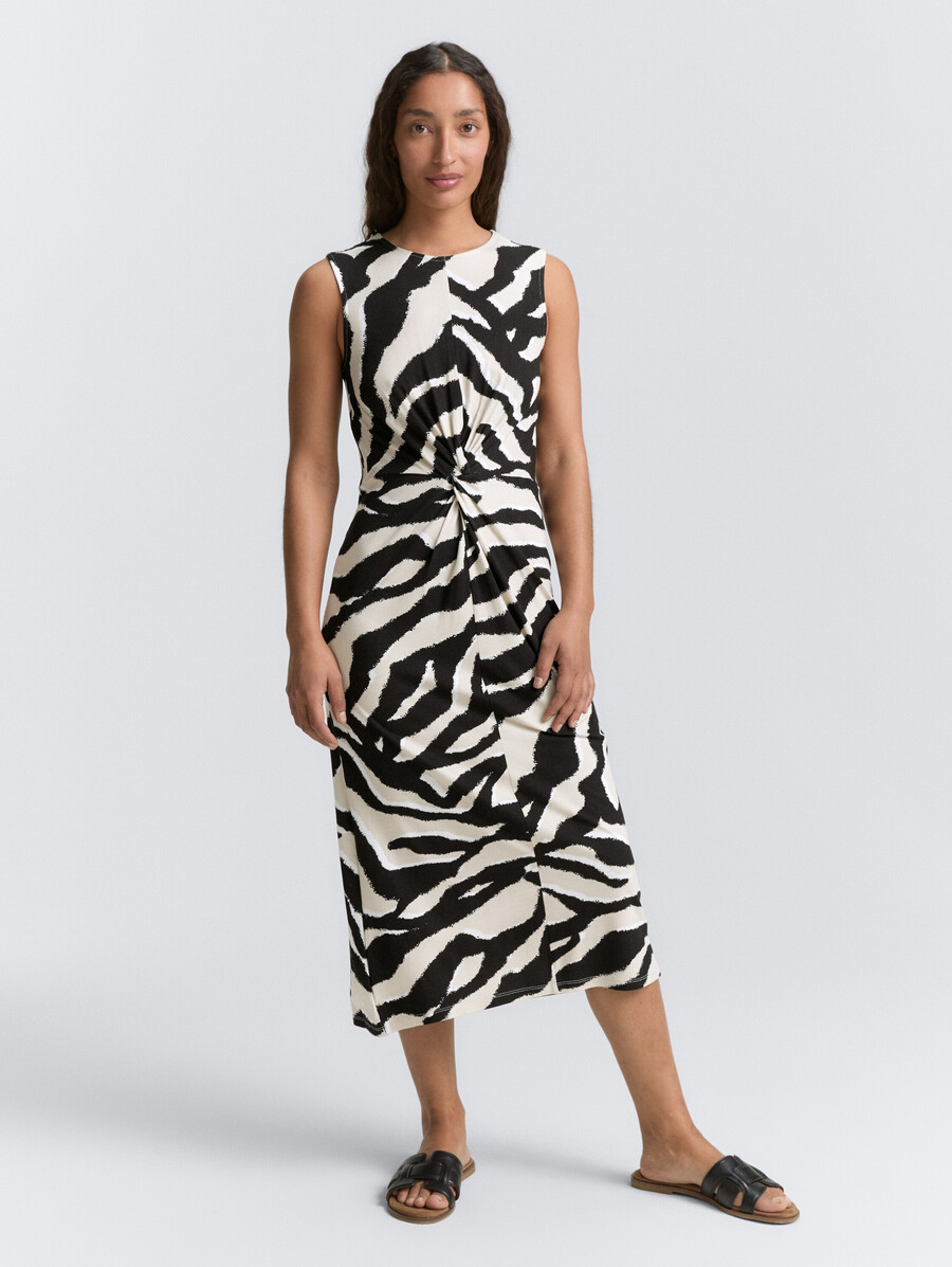robe midi en jersey avec détail nœud