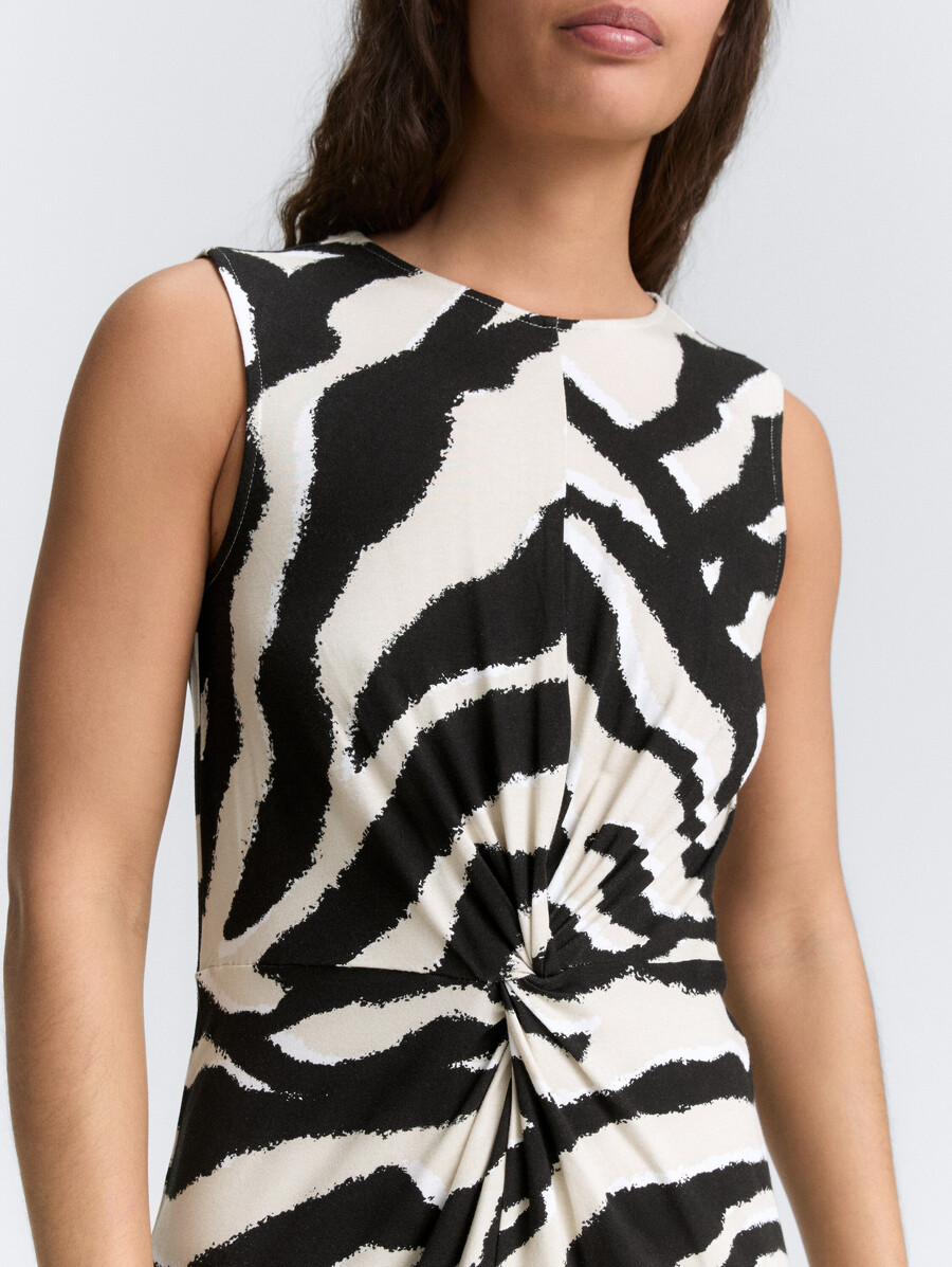 robe midi en jersey avec détail nœud