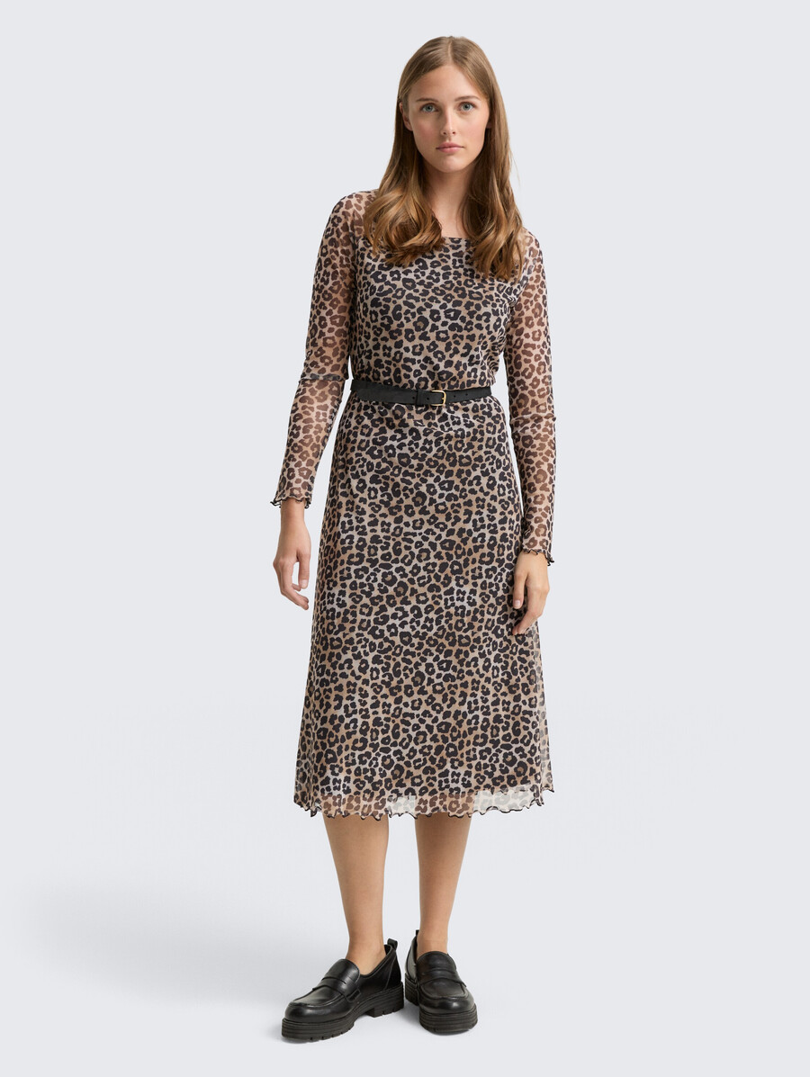 robe midi en maille à motifs