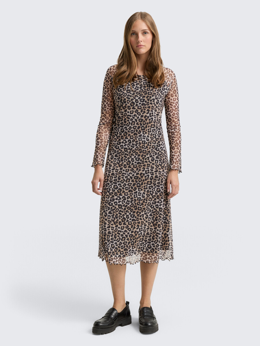 robe midi en maille à motifs
