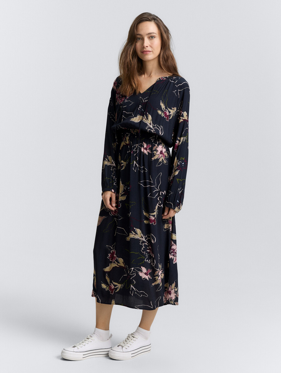 robe longue à motif floral