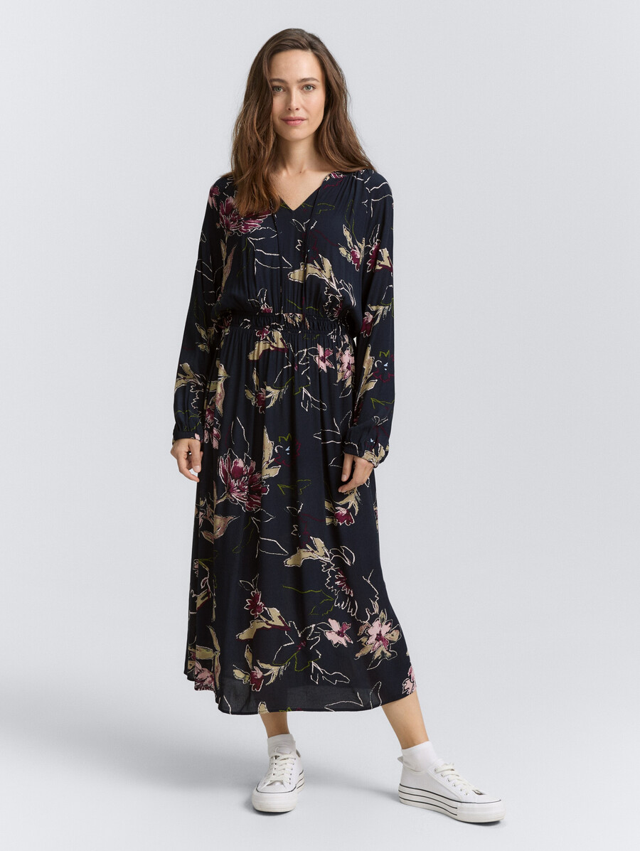 robe longue à motif floral